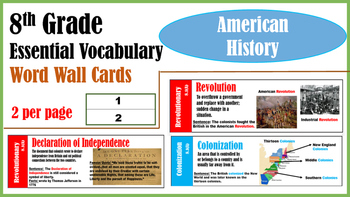 Preview of American History Word Wall