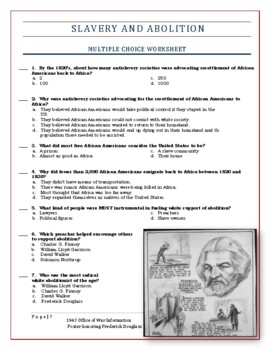 Collection of Slavery Worksheets - Adriaticatoursrl
