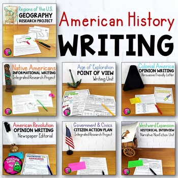 Preview of American History Writing Units Bundle: Narrative, Informational, Opinion