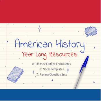 Preview of American History Year Long Resources- Grade 10