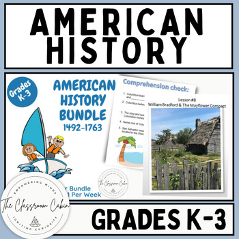 Preview of American History for Elementary Students Semester Bundle 1492 to 1763 Grades K-3
