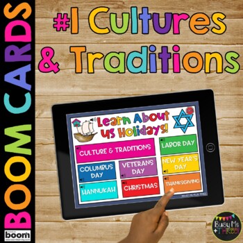Preview of American Holidays Culture and Tradition Boom Cards™  Kindergarten Social Studies