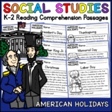 American Holidays Social Studies Reading Comprehension Pas