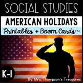 American Holidays (Veterans Day, Memorial Day, 4th of July