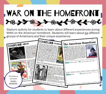 Preview of American Homefront WWII: Engaging Stations Activity!