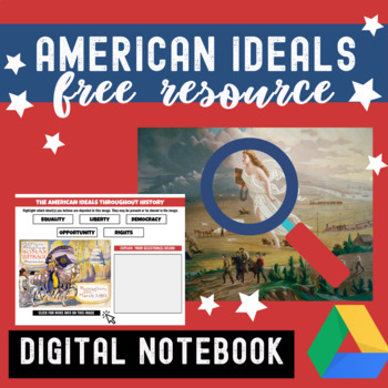 Preview of American Ideals Image Analysis - Interactive Digital Notebook Freebie