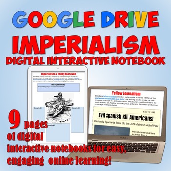 Preview of American Imperialism Google Drive Interactive Notebook Projects for US History