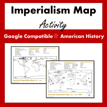 Preview of American Imperialism Map Activity (Google Comp)