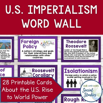 Preview of American Imperialism Word Wall | US Rise to Power Word Wall