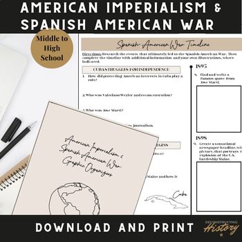 Preview of American Imperialism and Spanish American War - Graphic Organizers (Grades 8-12)