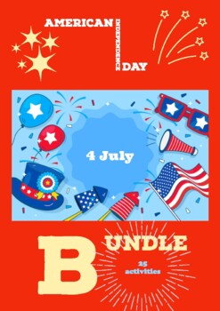 Preview of American Independence Day 4 July BUNDLE 25 activities! 50 pages