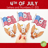 American Independence Day Themed Letters and Number Cards