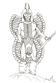 Preview of Native American Indian Dancer Coloring and Handwriting Worksheet