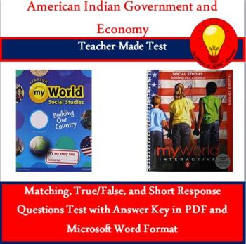 Preview of American Indian Government and Economy Test with Answer Key