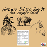 Big 20: Native American Indian Culture Worksheet (SS3H1), 