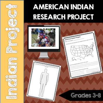 Preview of American Indian Research Project- Common Core- 3rd, 4th, 5th, 6th, 7th, 8th