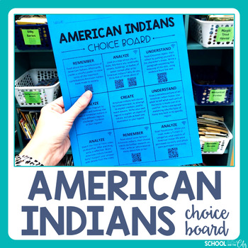 Preview of American Indians Choice Board - Editable Extension Activities