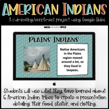 Preview of American Indians Project - 3rd Grade GSE - Google Classroom/Google Slides