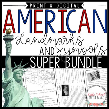 Preview of American Landmarks and Symbols Super BUNDLE | Print and Digital