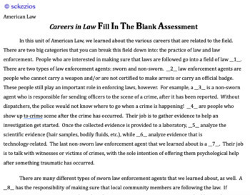 Preview of American Law: Careers STUDY GUIDE GOOGLE DOC