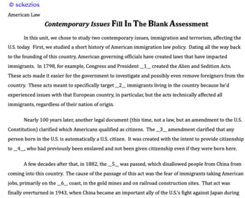 Preview of American Law: Contemporary Issues (Immigration/Terrorism) STUDY GUIDE GOOGLE DOC