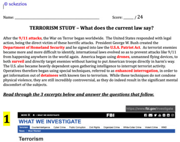 Preview of American Law: Contemporary Issues: Terrorism Study GOOGLE DOC