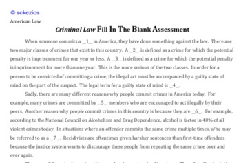 Preview of American Law: Criminal Law STUDY GUIDE PDF