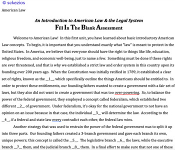 Preview of American Law: Intro to Law STUDY GUIDE GOOGLE DOC