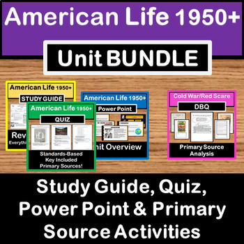 Preview of Post WWII 1950-1970 America Unit BUNDLE