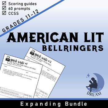Preview of American Lit Expanding Bundle Bellringers - CCSS - Google Slides™ - Digital