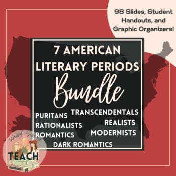 Preview of American Literary Periods Slideshows and Notes: 7 Unit Bundle