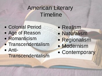 American Literature - Literary Timeline and Authors by LAL Lad | TPT