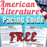 American Literature Pacing Guide FREE
