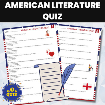 Preview of American Literature Quiz | US Literary Test | Literature Assessment