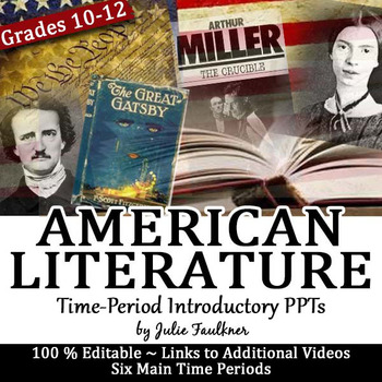 Preview of American Literature Time Period Introductory PowerPoints
