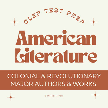Preview of American Literature Unit I: Major Authors & Works (CLEP COMPATIBLE)