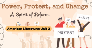 Preview of American Literature Unit: Power, Protest, and Change BUNDLE (SLIDES & HANDOUTS)