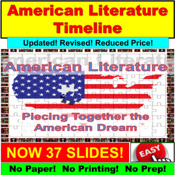 Preview of American Literature Timeline, Literary Periods (Google Slides, PowerPoint)