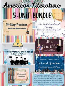 Preview of American Literature YEAR LONG UNIT BUNDLE (5 UNITS)