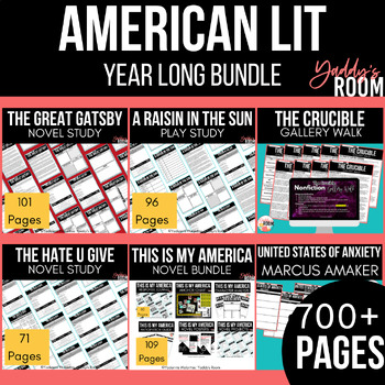 Preview of American Literature Year Long Bundle - Short Stories Poetry Narrative Texts