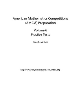Preview of American Mathematics Competitions (AMC 8) Preparation Volume 6 Practice Tests