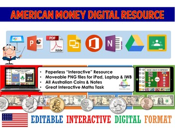 Preview of US Interactive Touch Money | Digital Notes & US Coins | Slides PowerPoint & iPad