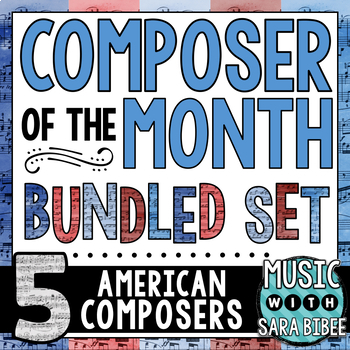 Preview of Composer of the Month- American Composers Bulletin Board Pack Bundle