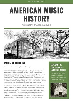 Preview of American Music History - Course Outline