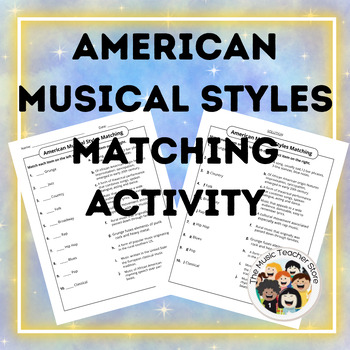 Preview of American Musical Styles Matching Activity