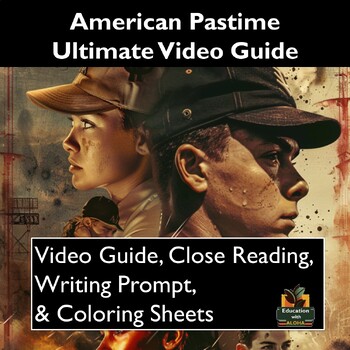 Preview of American Pastime Movie Guide: Worksheets, Close Reading, Coloring, & More!