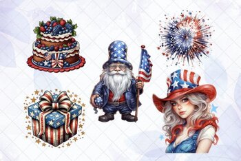 4th of July Hat Sublimation Clipart