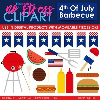 Preview of 4th of July Barbecue Clip Art (Digital Use Ok!)