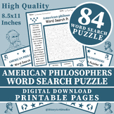 American Philosophers Word Search Puzzle Worksheet Activit