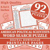 American Political Scientists Word Search Puzzle Worksheet